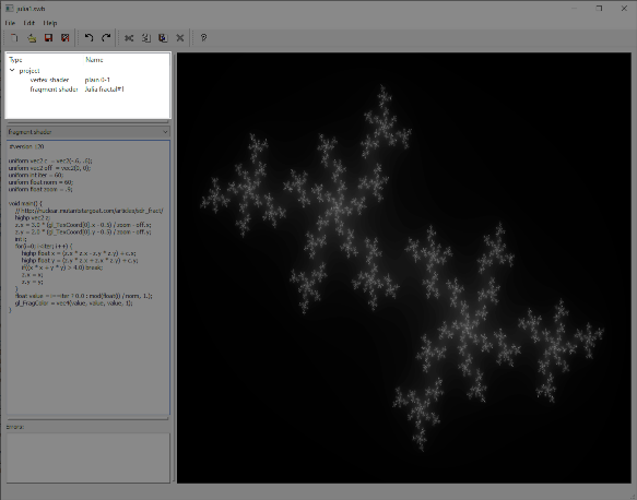 Main ShaderWB window with highlighted project tree.